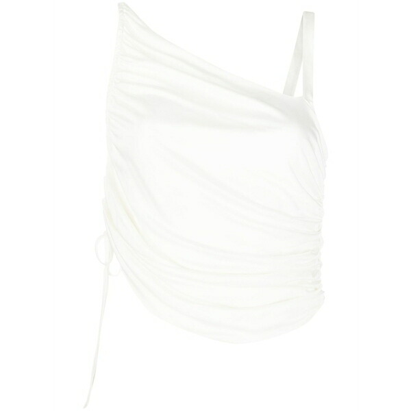 アンドレダモ レディース カットソー トップス Draped asymmetric sleeveless top White