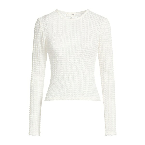 【送料無料】 フレーム レディース Tシャツ トップス Tops White|asty