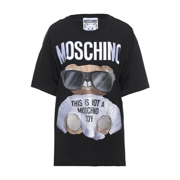 【貨物輸送無料】 モスキーノ レディース プルオーバー トップス T-shirts Black