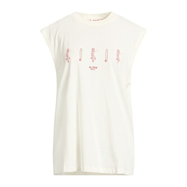 【送料無料】 リプレイ レディース Tシャツ トップス T-shirts White|asty