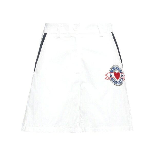 【送料無料】 モスキーノ レディース カジュアルパンツ ボトムス Shorts & Bermuda Shorts White｜asty 26,864円
