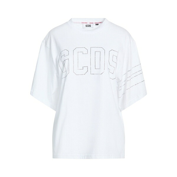 【送料無料】 ジーシーディーエス レディース Tシャツ トップス T-shirts White|asty
