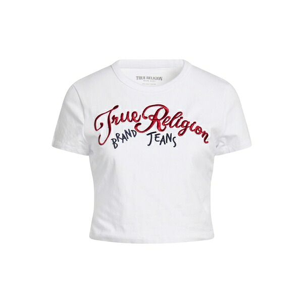 【貨物輸送無料】 トゥルーレリジョン レディース プルオーバー トップス T-shirts White