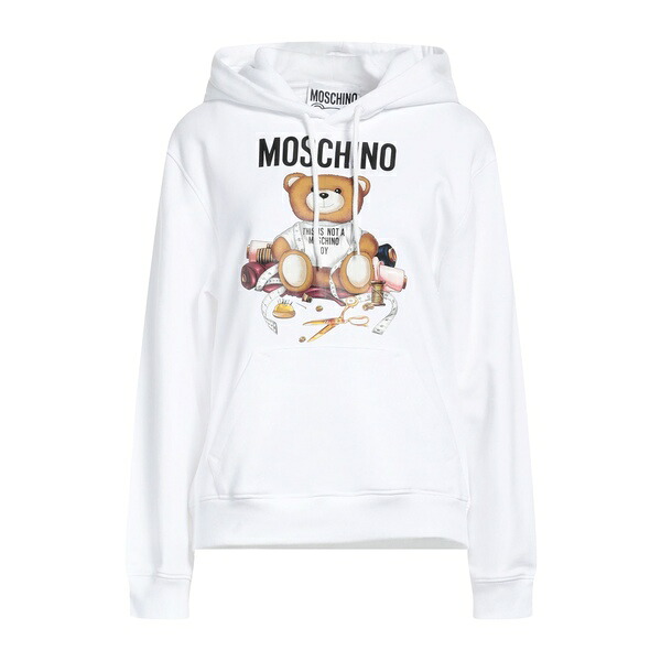 【貨物輸送無料】 モスキーノ レディース パーカー・スウェットシャツ アウター Sweatshirts White