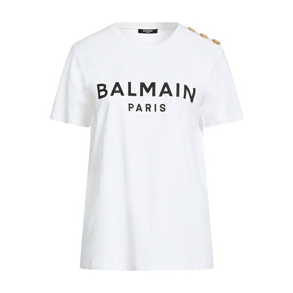 【貨物輸送無料】 バルマン レディース ティーシャツ トップス T-shirts White トップス-レディースファッション