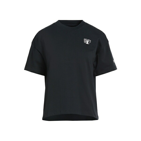 【送料無料】 チャンピオン レディース Tシャツ トップス T-shirts Black|asty
