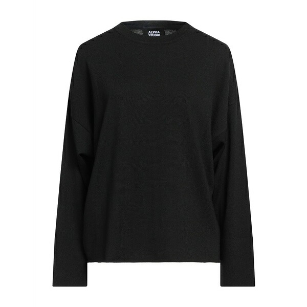 【送料無料】 アルファス テューディオ レディース ニット&セーター アウター Sweaters Black｜asty