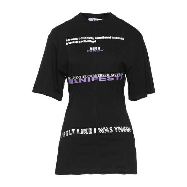 【送料無料】 エムエスジイエム レディース Tシャツ トップス T-shirts Black