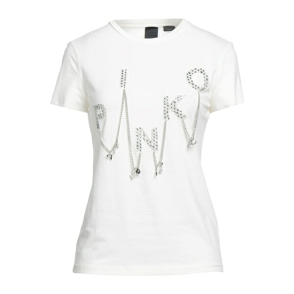 【送料無料】 ピンコ レディース Tシャツ トップス T-shirts White｜asty
