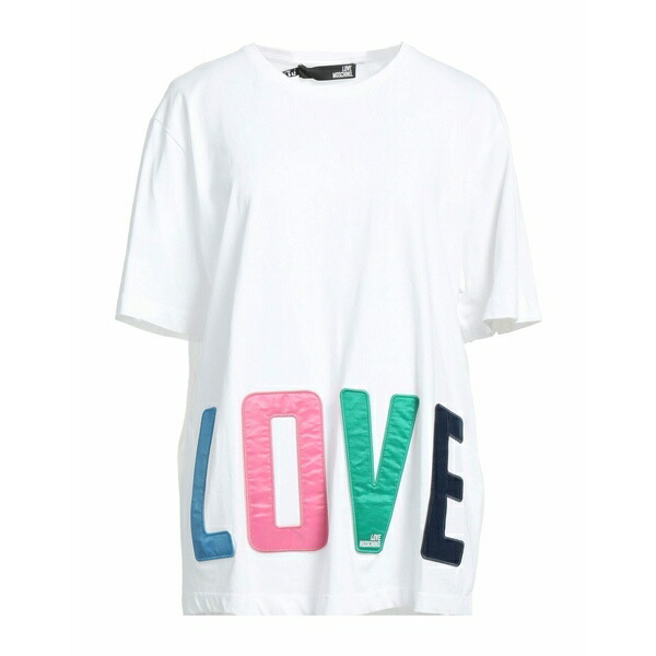 【送料無料】 モスキーノ レディース Tシャツ トップス T-shirts White｜asty