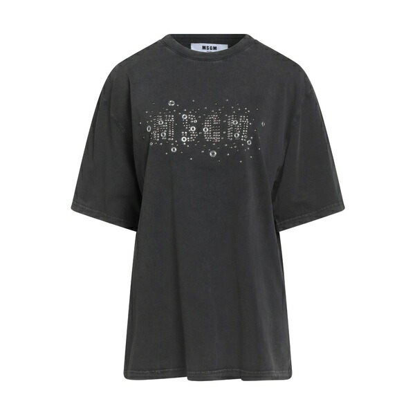 【送料無料】 エムエスジイエム レディース Tシャツ トップス T-shirts Grey｜asty