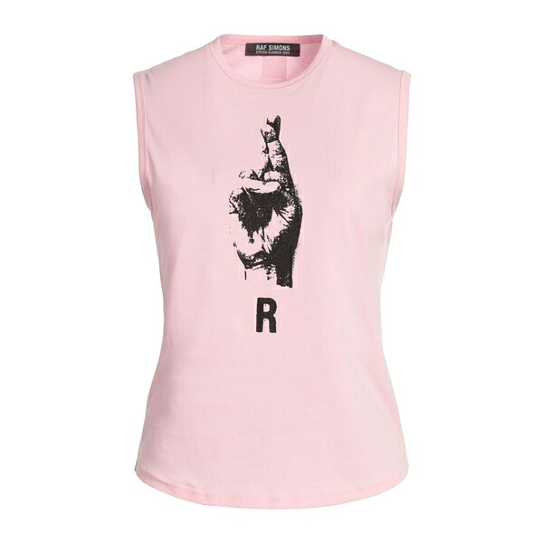 【送料無料】 ラフ・シモンズ レディース Tシャツ トップス T-shirts Pink