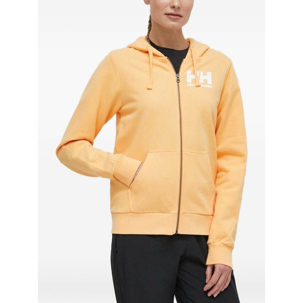 ヘリーハンセン レディース パーカー・スウェットシャツ アウター Logo-print zip-fastening sweatshirt Orange