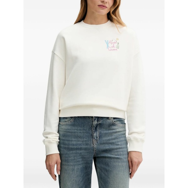 エムシーツーセイントバース レディース ニット&セーター アウター Detail-embroidered sweatshirt White|asty