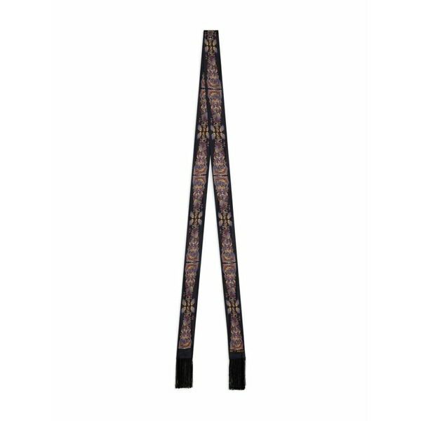 エトロ レディース 消音装置・袈裟・えり巻き 付属品 Fringed silk scarf Black マフラー・スカーフ-レディースマフラー・ストール-バッグ・小物・ブランド雑貨