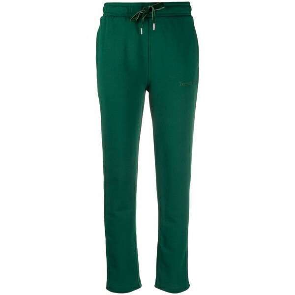 トミー ヒルフィガー レディース 心地好いズボン下 ボトムス Logo-embroidery cotton sweatpants Green