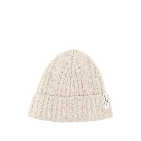 マルコポーロ レディース かぶり笠 付属品 Cable-knit beanie hat Neutrals