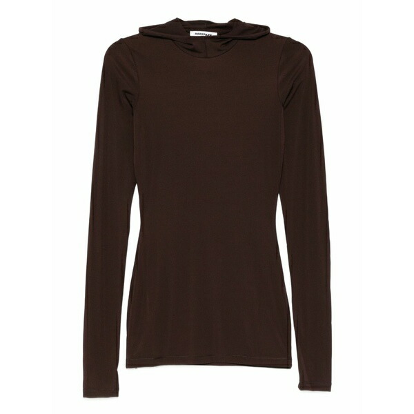 暗然たる運動場 レディース パーカー・スウェットシャツ アウター Long-sleeved hoodie Brown