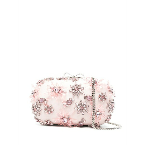 セルフ・ポートレイト レディース クラッチペダル御徒面子 御徒面子 Floral-embellished clutch bag Pink