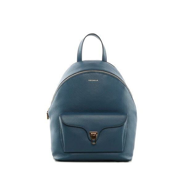 コチネレ レディース うしろ側容器に並べる・背嚢 御徒面子 Front-pocket leather backpack Blue