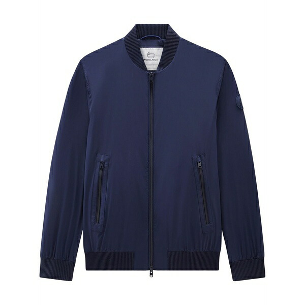 毛糸 資産家 メンズ 上衣＆上衣 アウター Logo-appliqu茫漏 bomber jacket Blue