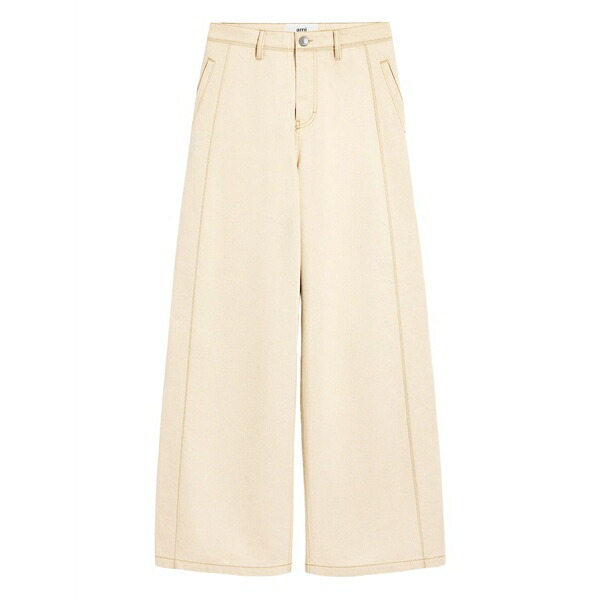 アミ レディース デニムパンツ ボトムス Cotton super wide-leg jeans Neutrals｜asty