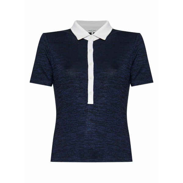 ラグアンドボーン レディース スポーツシャツ トップス Two-tone polo top  Blue
