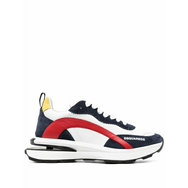 ディースクエアード メンズ スニーカー シューズ Logo-patch lace-up sneakers White