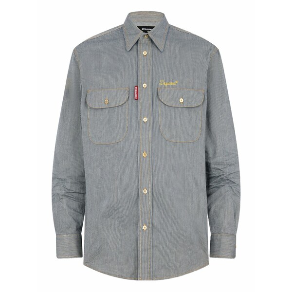 ディースクエアード メンズ シャツ トップス Flap-pocket shirt Grey｜asty