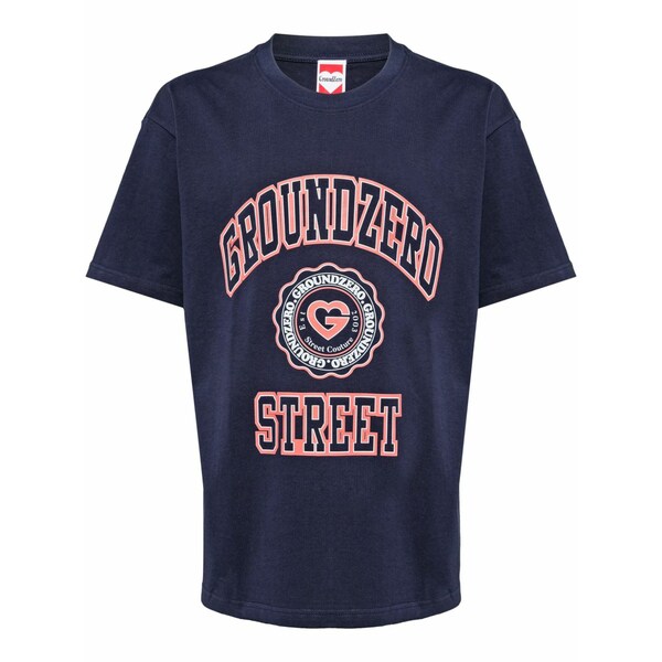 グラウンド ゼロ メンズ Tシャツ トップス Graphic-print cotton t-shirt Blue｜asty