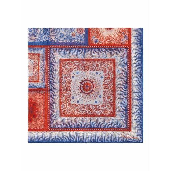 ロベルトカヴァリ レディース えり巻き・袈裟・えり巻き 付属品 Zebra-pattern silk scarf Blue