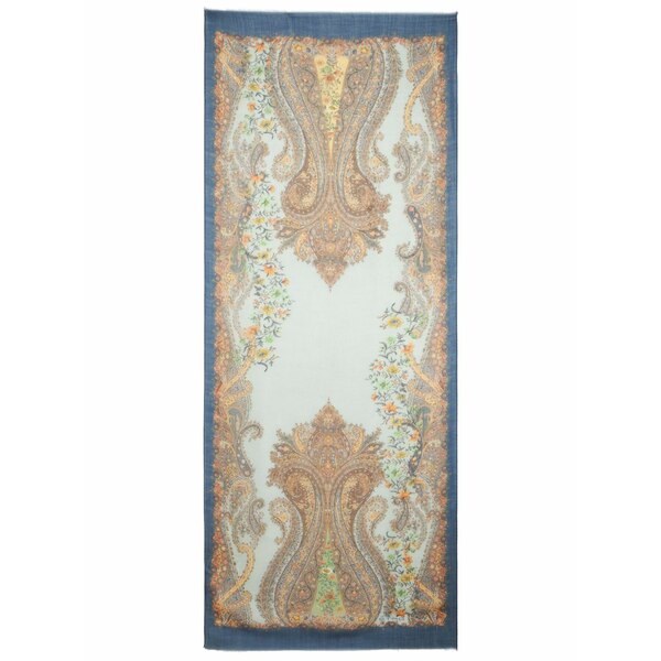 エトロ レディース 消音装置・袈裟・えり巻き 添え物 Abstract-print cashmere scarf Blue