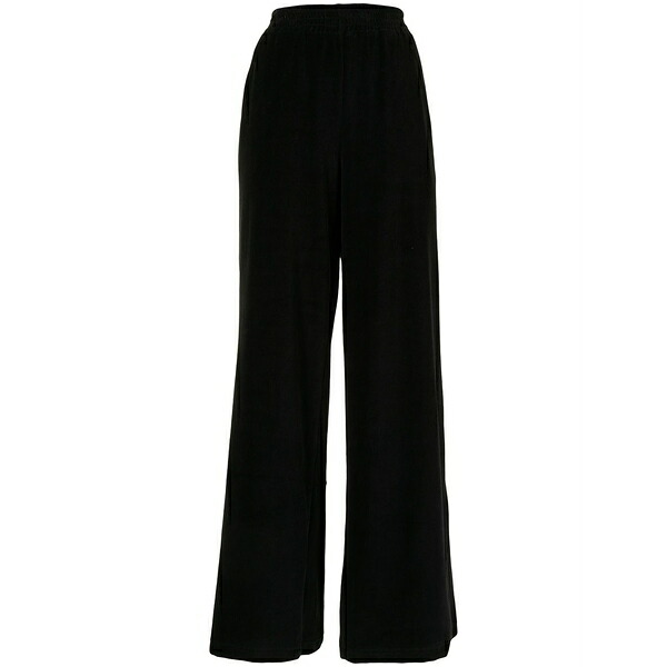 運動場 無し レディース 心地好いズボン下 ボトムス Velvet wide-leg trousers Black パンツ-ボトムス-レディースファッション