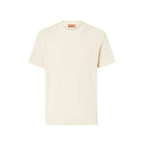 ミッソーニ メンズ Tシャツ トップス Herringbone t-shirt Neutrals｜asty