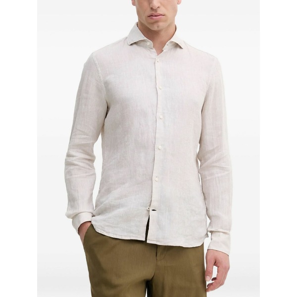 ジョープ メンズ プルオーバー トップス Long-sleeve linen shirt White