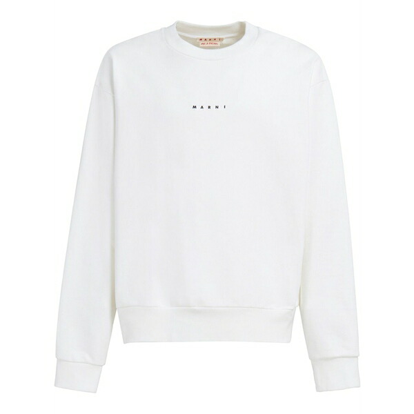 マルニ メンズ パーカー・スウェットシャツ アウター Logo-print cotton sweatshirt  White