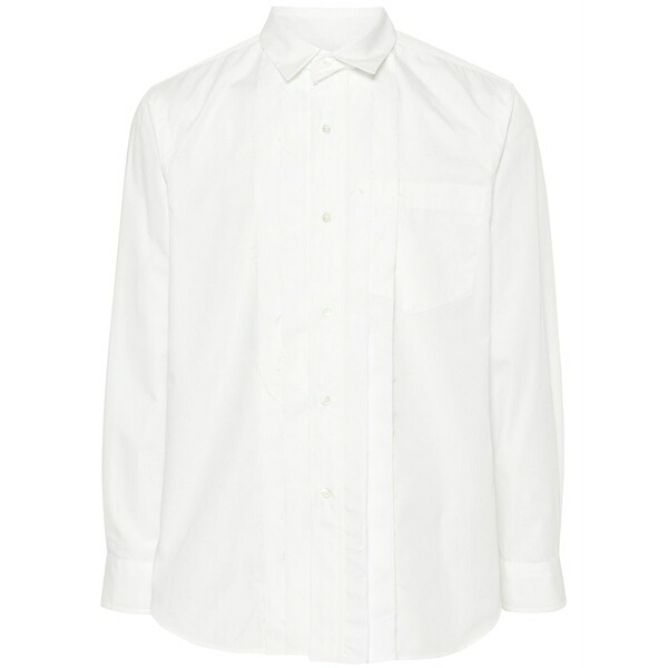 サカイ メンズ シャツ トップス Seam-detail shirt White｜asty