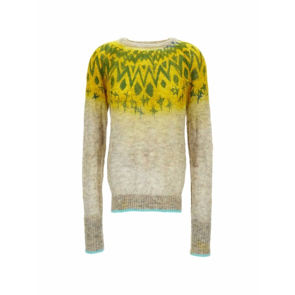 ローカ レディース ニット&セーター アウター Patterned crew-neck sweater Yellow｜asty