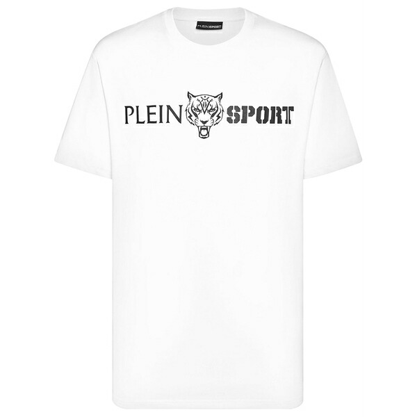 プレインスポーツ メンズ Tシャツ トップス Logo-print cotton t-shirt White|asty
