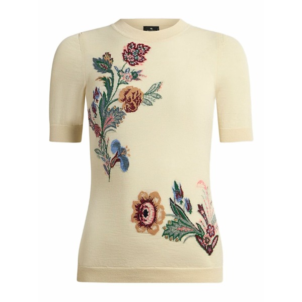 エトロ レディース Tシャツ トップス Jacquard crew-neck t-shirt Neutrals|asty