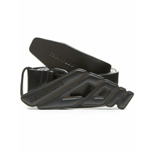 ディースクエアード メンズ 三尺帯 添え物 Icon new generation-plaque belt Black