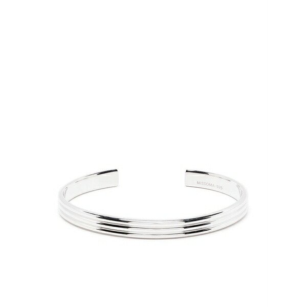 ミッソマ メンズ ブレスレット・バングル・アンクレット 付属物 Fused triple ridge cuff bracelet Silver