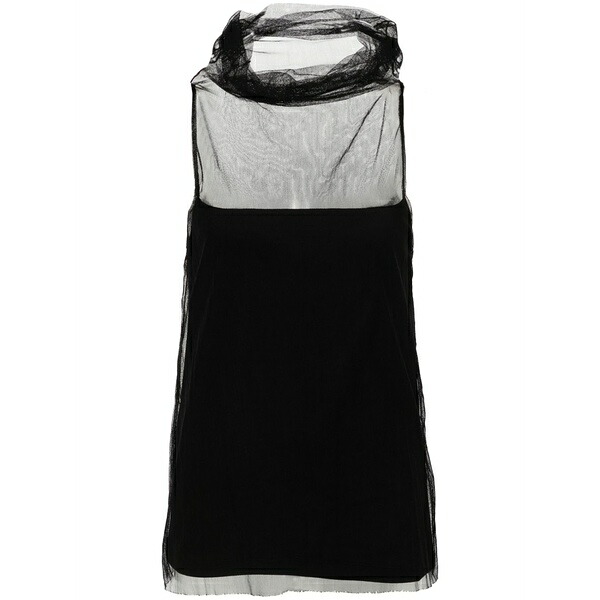 ファビアナ フィリッピ レディース シャツ トップス Roll-neck tulle top Black｜asty