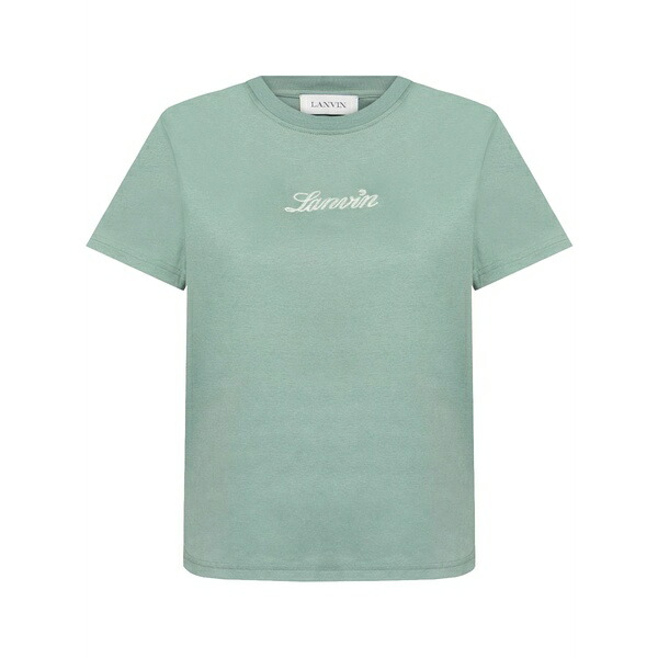 ランバン レディース プルオーバー トップス Logo-embroidered t-shirt Green