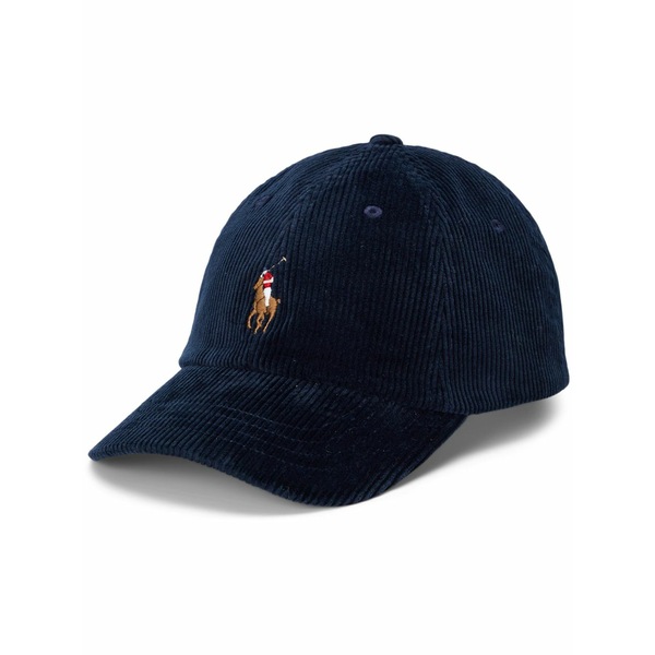 ラルフローレン メンズ 帽子 アクセサリー Corduroy baseball cap Blue|asty