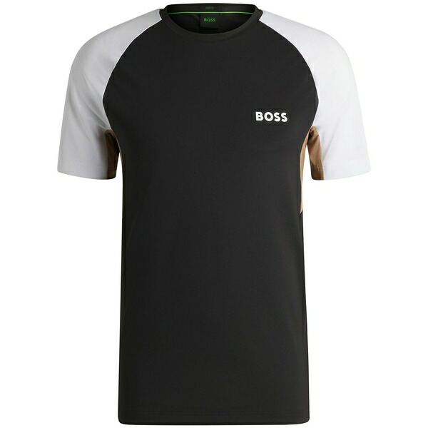 ボス メンズ Tシャツ トップス Colour-block t-shirt Black｜asty