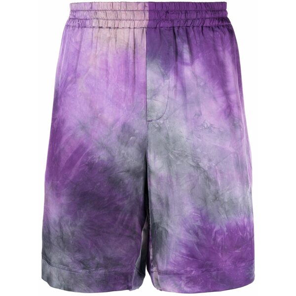 エムエスジイエム メンズ 心地よいズボン下 ボトムス Tie-dye track shorts Purple