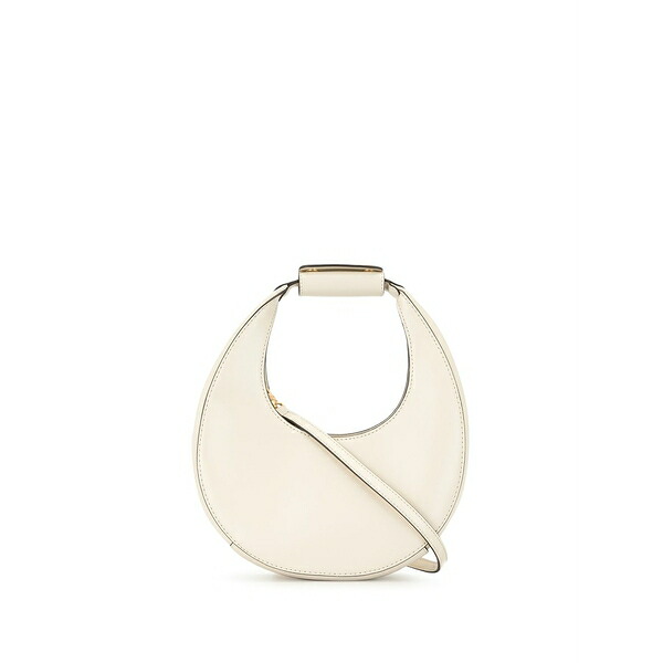 ステゥド レディース ショルダーバッグ 御徒面子 Moon small leather shoulder bag White