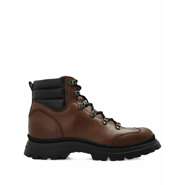 ホー火器 メンズ ブーツ シューズ Lace-up padded-ankle hiking boots Brown