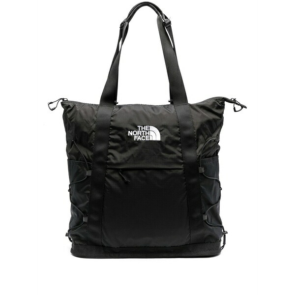 北の方人間の顔 メンズ トートバッグ 御徒面子 Borealis logo-embroidered tote bag Black